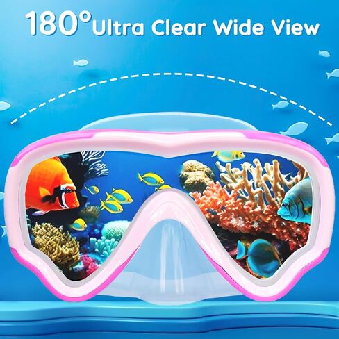 MOMUSE Kids Swim Goggles with Soft Fabric Strap, Diving Mask with 3D No-Leak Nose Cover, Anti-Fog & Shatterproof Lens, Swimming Goggles for Toddler/Youth Boys Girls 3-14 in Saudi Arabia