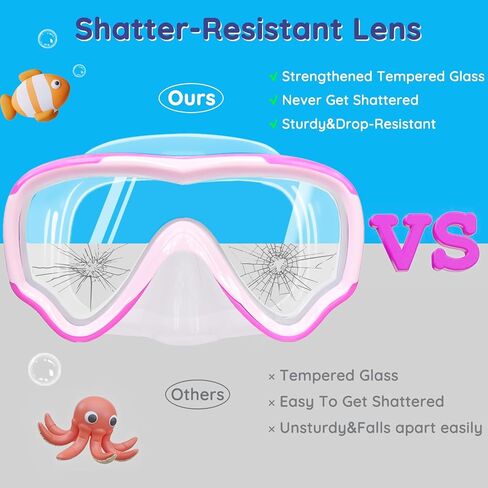 MOMUSE Kids Swim Goggles with Soft Fabric Strap, Diving Mask with 3D No-Leak Nose Cover, Anti-Fog & Shatterproof Lens, Swimming Goggles for Toddler/Youth Boys Girls 3-14 in Saudi Arabia