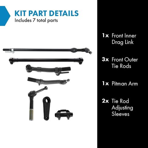 TRQ Front Steering Kit Idler Arm & Bracket Assembly Pitman Arm Tie Rod Compatible with 1986-1991 Toyota 4Runner 1986-1995 Pickup in Saudi Arabia