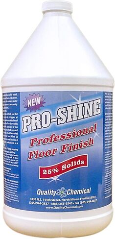 Quality Chemical Pro Shine High Solids Commercial Wet-Look Floor Finish Wax - High Shine Floor Cleaner, Future Floor Wax - Floor Wax for VCT Tile Floors, Polish & Restorer - 128 oz (Pack of 1) in Kuwait