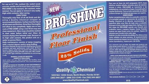 Quality Chemical Pro Shine High Solids Commercial Wet-Look Floor Finish Wax - High Shine Floor Cleaner, Future Floor Wax - Floor Wax for VCT Tile Floors, Polish & Restorer - 128 oz (Pack of 1) in Kuwait