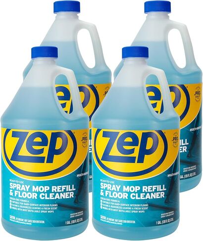 Zep Spray Mop Refill and Floor Cleaner - 1 جالون (حالة من 4) ZUMSF128 - منظف أرضيات متعددة السطح متعدد السطح متعدد السطح ومرقى مزيل الرائحة in Kuwait