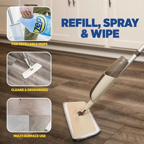 Zep Spray Mop Refill and Floor Cleaner - 1 جالون (حالة من 4) ZUMSF128 - منظف أرضيات متعددة السطح متعدد السطح متعدد السطح ومرقى مزيل الرائحة in Saudi Arabia