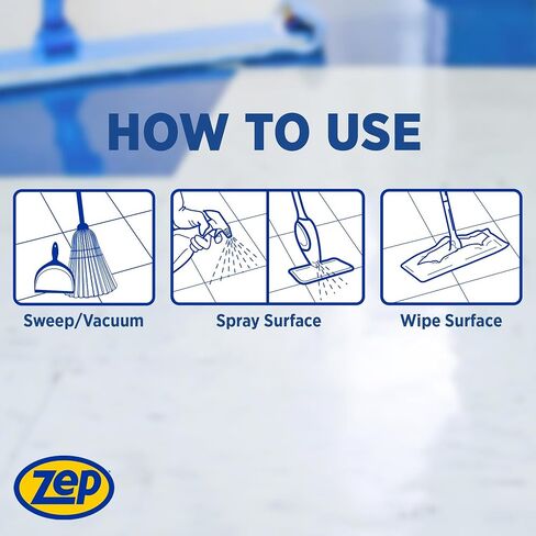 Zep Spray Mop Refill and Floor Cleaner - 1 جالون (حالة من 4) ZUMSF128 - منظف أرضيات متعددة السطح متعدد السطح متعدد السطح ومرقى مزيل الرائحة in Saudi Arabia