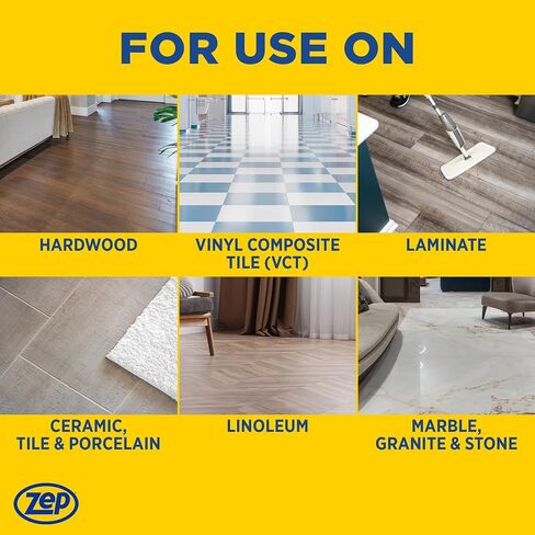 Zep Spray Mop Refill and Floor Cleaner - 1 جالون (حالة من 4) ZUMSF128 - منظف أرضيات متعددة السطح متعدد السطح متعدد السطح ومرقى مزيل الرائحة in Saudi Arabia
