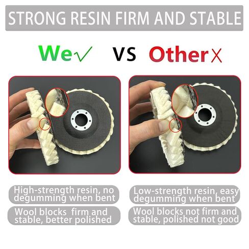 قرص تلميع الصوف محسوس ، وصوف محسوس أقراص رفرف عجلة تلميع ، وعجلة تلميع الصوف 4.5 بوصة لطاحونة الزاوية ، والمعادن ، والرخام ، والأثاث ، وشمع السيارة (2) in Kuwait