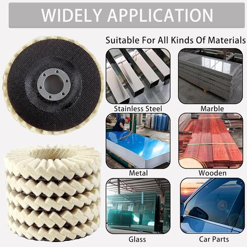 قرص تلميع الصوف محسوس ، وصوف محسوس أقراص رفرف عجلة تلميع ، وعجلة تلميع الصوف 4.5 بوصة لطاحونة الزاوية ، والمعادن ، والرخام ، والأثاث ، وشمع السيارة (2) in Kuwait