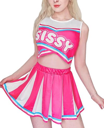 Littleforbig Unisex Sleeveless Loungewear Babydoll Cheer Sissy Croptop Bralette Set in Saudi Arabia