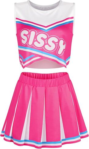 Littleforbig Unisex Sleeveless Loungewear Babydoll Cheer Sissy Croptop Bralette Set in Saudi Arabia