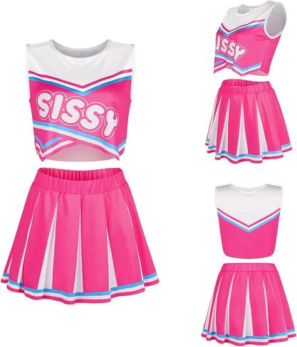 Littleforbig Unisex Sleeveless Loungewear Babydoll Cheer Sissy Croptop Bralette Set in Saudi Arabia