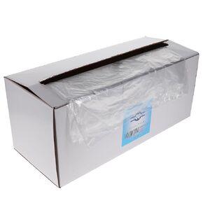 HSB 101162 ، أكمام غطاء كرسي الأسنان ، أغطية واقية صحية لكراسي الأسنان ، يمكن التخلص منها ، متينة وعالية الجودة ، بولي ، 29 "W × 80" L ، Clear ، 125/PK in Kuwait