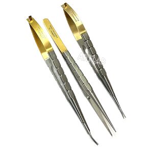 Professional German | Castroviejo Needle Holder Scissors Tying Forcep| Castroviejo Micro Scissors Needle Holder Straight Curved TC 6"| Dental Eye Instruments CE (Tying Forceps 6") in Kuwait