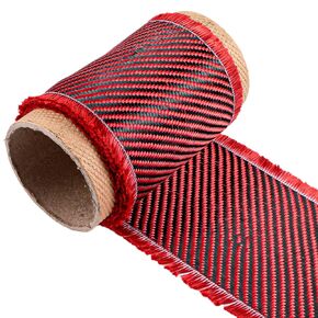 9.8 أقدام × 4 بوصات ورقة ألياف ألياف الكربون الأحمر 2x2 Twill نسج 3K/ 200G لفة قطعة قماش ألياف الكربون الاصطناعية النقية للتعزيز الهيكلي على الجدران الخرسانية ، الطوابق السفلية ، القوارب in Kuwait
