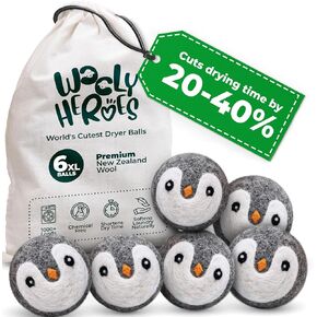 No More Dryer Sheets - Wool Dryer Balls - XL 6-Pack - Eco Dryer Balls - Dryer Balls Laundry Reusable - Softens Laundry Naturally - Reduces Drying Time & Static - with Storage Bag in Kuwait