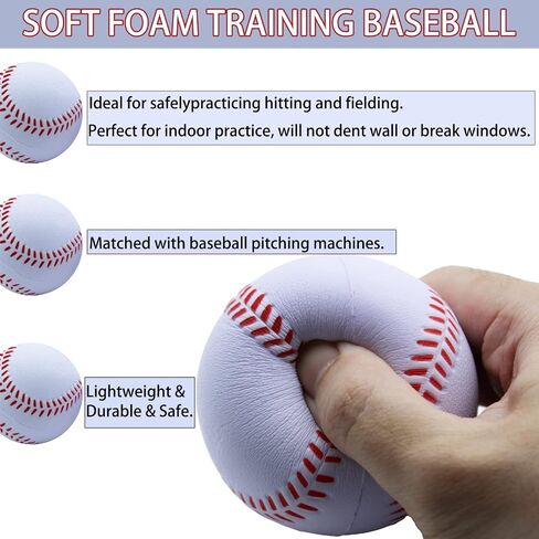 Magicoorange Baseball ، Baseballs Foam 12 Ball Pack Praction Practice Baseballs Resparball Soft ، Batting ، Fielding ، Hit ، Pitching in Saudi Arabia