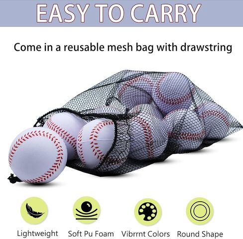 Magicoorange Baseball ، Baseballs Foam 12 Ball Pack Praction Practice Baseballs Resparball Soft ، Batting ، Fielding ، Hit ، Pitching in Saudi Arabia
