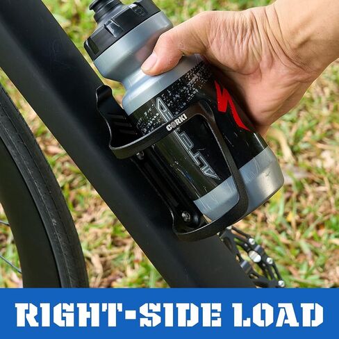 Corki Cycles Right Side Load Water Bottle Cage, Side Entry Bike Water Bottle Holder for Road & Mountain Bikes - 2 Pack - Black-Aluminum Alloy in Saudi Arabia