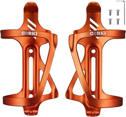 Corki Cycles Right Side Load Water Bottle Cage, Side Entry Bike Water Bottle Holder for Road & Mountain Bikes - 2 Pack - Black-Aluminum Alloy in Saudi Arabia