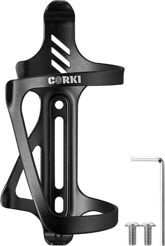 Corki Cycles Side Side Load Bottle Bottle Cage ، حامل زجاجة ماء للدراجة الجانبية للدراجات على الطرق والجبال - 2 عبوة - سبيكة السوداء الألومنيوم in Saudi Arabia