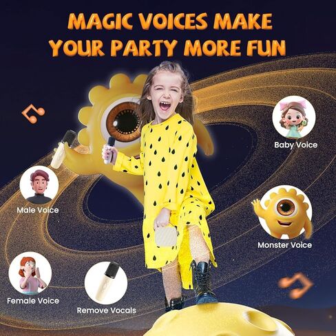 IROO Karaoke Machine for Kids,Most Popular Birthday Gifts for 3, 4, 5, 6, 7, 8, 9, 10,11,12 +Year Old Girls Boys,Mini Karaoke Machine with 2 Wireless Microphones,Portable Bluetooth Home Party (Beige) in Kuwait