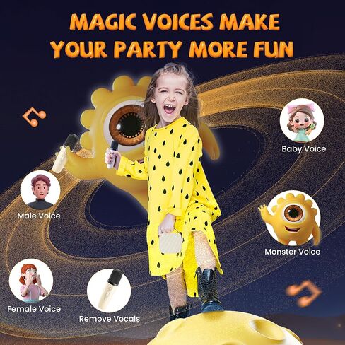 IROO Karaoke Machine for Kids,Most Popular Birthday Gifts for 3, 4, 5, 6, 7, 8, 9, 10,11,12 +Year Old Girls Boys,Mini Karaoke Machine with 2 Wireless Microphones,Portable Bluetooth Home Party (Beige) in Kuwait