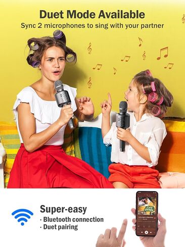 Wireless Bluetooth Karaoke Microphone, Built-in Loud Speaker for 10H Playback, Add Reverb/Duet Mode/Earbuds Monitoring, Portable Karaoke Machine for Entertainment & Singing Practice (Gray) in Kuwait