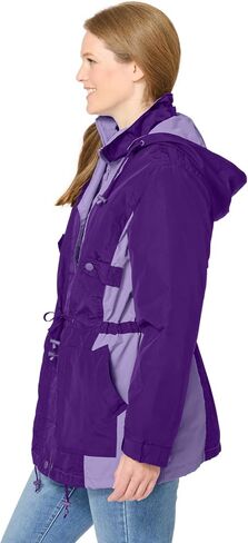 Woman Within Plus Size Colorblocked Taslon Anorak in Saudi Arabia