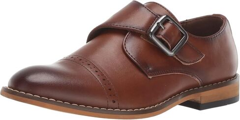 Stacy Adams Boy's Desmond Cap-Toe Monk Strap Loafer, Black, 4.5 M US Big Kid in Saudi Arabia