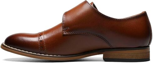 Stacy Adams Boy's Desmond Cap-Toe Monk Strap Loafer, Black, 4.5 M US Big Kid in Saudi Arabia