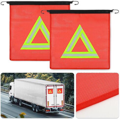 2 PCS العلم الأحمر لأحمال الشاحنات ، و 18 × 18 بوصة أعلام السلامة للشاحنات مع مرفق الحبل بنجي ، وعلامات التحميل كبيرة الحجم للنقل ، وعلم التحذير الأحمر (أحمر) in Kuwait