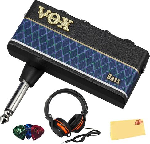 Vox AmPlug 3 Headphone Guitar Amplifier - Bass Bundle with Headphones, Guitar Picks, and Austin Bazaar Polishing Cloth in Saudi Arabia