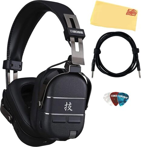 BOSS WAZA-AIR Bass Guitar Wireless Headphone Amplifier Bundle with Instrument Cable, Picks, and Austin Bazaar Polishing Cloth in Saudi Arabia