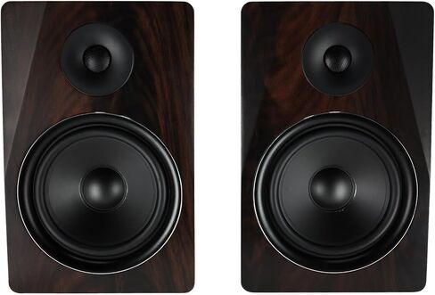 Rockville APM8D 8" 500W Active Powered Studio Monitor Speakers (Pair) - Dark Wood, Bi-Amplified, Neodymium Silk Dome Tweeter, Class D Amplifier, USB Input, XLR/RCA, Volume & Bass/Treble Controls in Kuwait