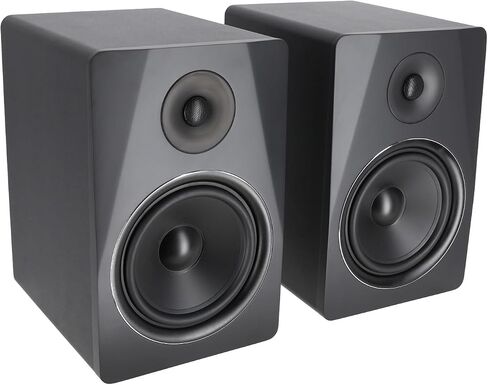 Rockville APM8D 8" 500W Active Powered Studio Monitor Speakers (Pair) - Dark Wood, Bi-Amplified, Neodymium Silk Dome Tweeter, Class D Amplifier, USB Input, XLR/RCA, Volume & Bass/Treble Controls in Kuwait