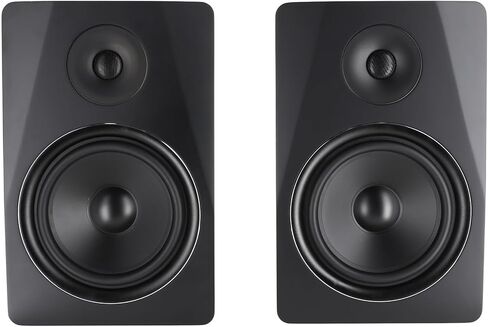 Rockville APM8D 8" 500W Active Powered Studio Monitor Speakers (Pair) - Dark Wood, Bi-Amplified, Neodymium Silk Dome Tweeter, Class D Amplifier, USB Input, XLR/RCA, Volume & Bass/Treble Controls in Kuwait