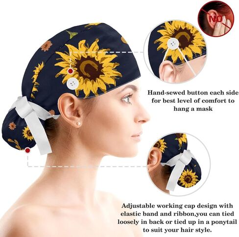 Brain with Knowledge Women's Working Caps with Scrunchies Lace-Up Hat Unisex Hair Covers One Size in Saudi Arabia