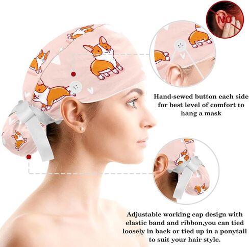 Brain with Knowledge Women's Working Caps with Scrunchies Lace-Up Hat Unisex Hair Covers One Size in Saudi Arabia