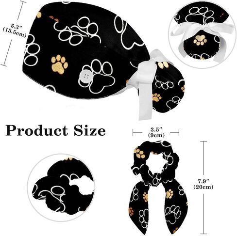 Ethnic Aztec Pattern Working Cap Nurse & Bowknot Scrunchy Set, Surgery Nurse Cap, Tie Back Hats with Sweatband for Women in Saudi Arabia