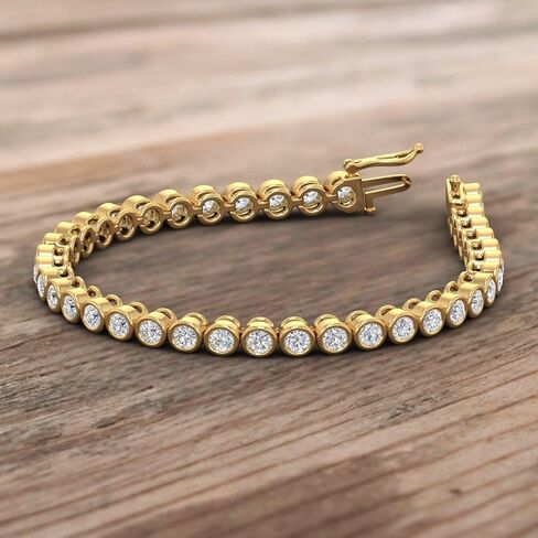 5 قيراط مجموعة سوار تنس الماس في الذهب 10K (7.5 بوصة) in Kuwait