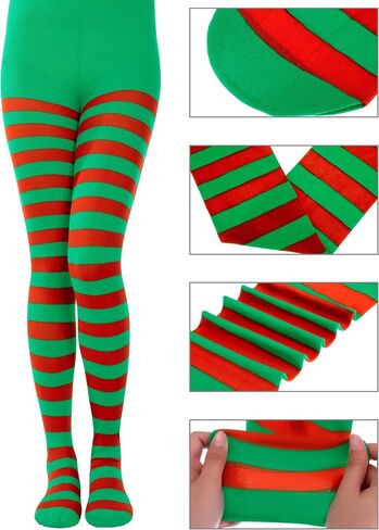 Sumind 3 Pairs St. Patrick's Day Striped Tights Full Length Tights Green Thigh High Stocking for Christmas Costume Accessory in Saudi Arabia