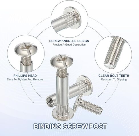PATIKIL Binding Screw Posts, 20 Set Screw Posts Fit for 3/16"(5mm) Hole Dia Female M5 x 20mm Carbon Steel Binding Bolts Nut for Leather Scrapbook DIY in Saudi Arabia