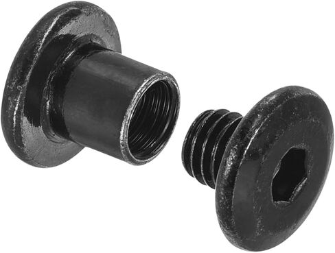 uxcell 10 مجموعات المسمار منشور ، الذكور m4x4mm مسامير الفولاذ المقاوم للصدأ من الفولاذ المقاوم للصدأ ، أنثى 5x5 مسامير ربط محرك الربط حزام ربط البراغي ربط الجلود مع وجع 1pcs ، أسود in Kuwait