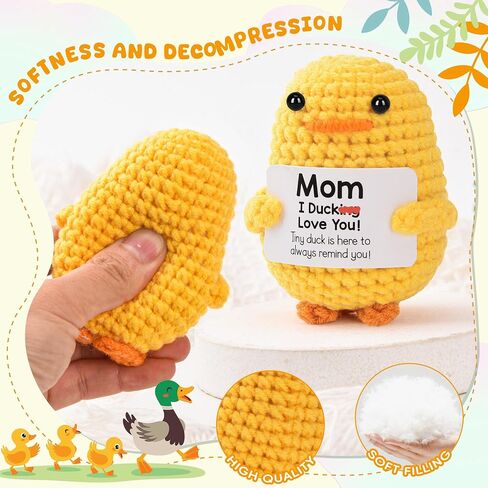 Dad Gifts for Fathers Day, Emotional Support Handmade Crochet Duck Gift for Dad Papa Father from Daughter Wife Son in Saudi Arabia