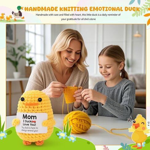 Dad Gifts for Fathers Day, Emotional Support Handmade Crochet Duck Gift for Dad Papa Father from Daughter Wife Son in Saudi Arabia
