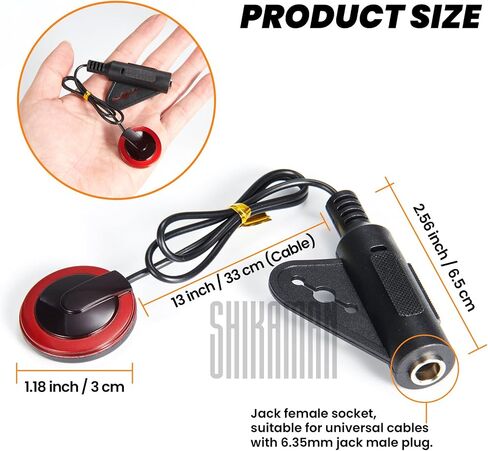 Piezo الاتصال بالميكروفون التقاطات للغيتار ، الكمان ، فيولا ، التشيلو ، البانجو ، القيثارة ، المندولين والمزيد (3 عبوات) in Kuwait