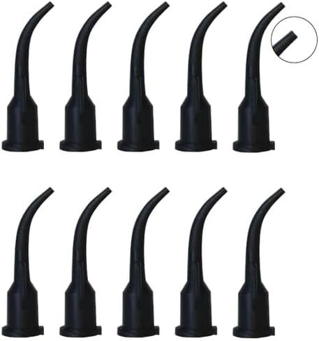 100/PK أسنان البلاستيك Luer Lock Curved Tips لمواد التسليم نصائح بلاستيكية سوداء in Saudi Arabia
