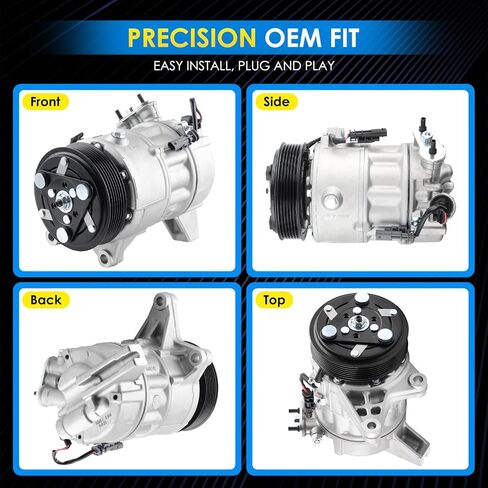 Car A/C ضاغط ملاءمة لـ Buick Lacrosse 2012 ، لـ Cadillac SRX 2012-2016 V6 3.6L ضاغط AC البديل AC AUTOMOTIVE 977011U600 ، 19352553 ، 19354656 A/C ضاغط CAR CO 22224C in Kuwait