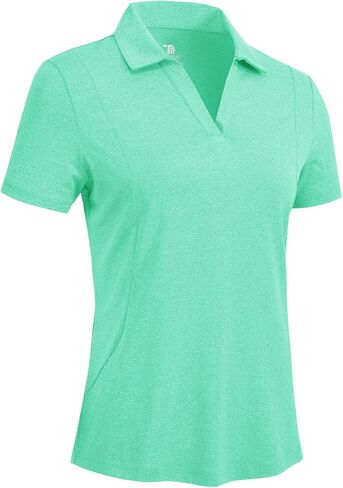 Rdruko Women's Golf Dorts Short Sereve Dry Fit Polo Tennis v Neck Collared Dhortic Tertics in Saudi Arabia