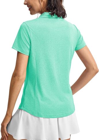 Rdruko Women's Golf Dorts Short Sereve Dry Fit Polo Tennis v Neck Collared Dhortic Tertics in Saudi Arabia