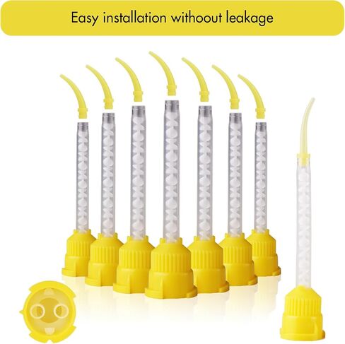 Yellow Dental Mixing Tips Ratio 1:1 Disposable Dental Silicone Tips Dental Impression Accessories Made of Medical Grade Materials Strong Corrosion Resistance and Accurate Control（50mm,50 pcs） in Saudi Arabia